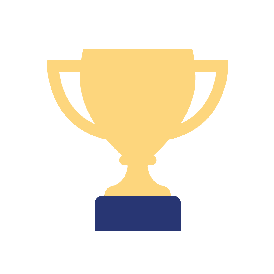 a graphic icon of an awards goblet