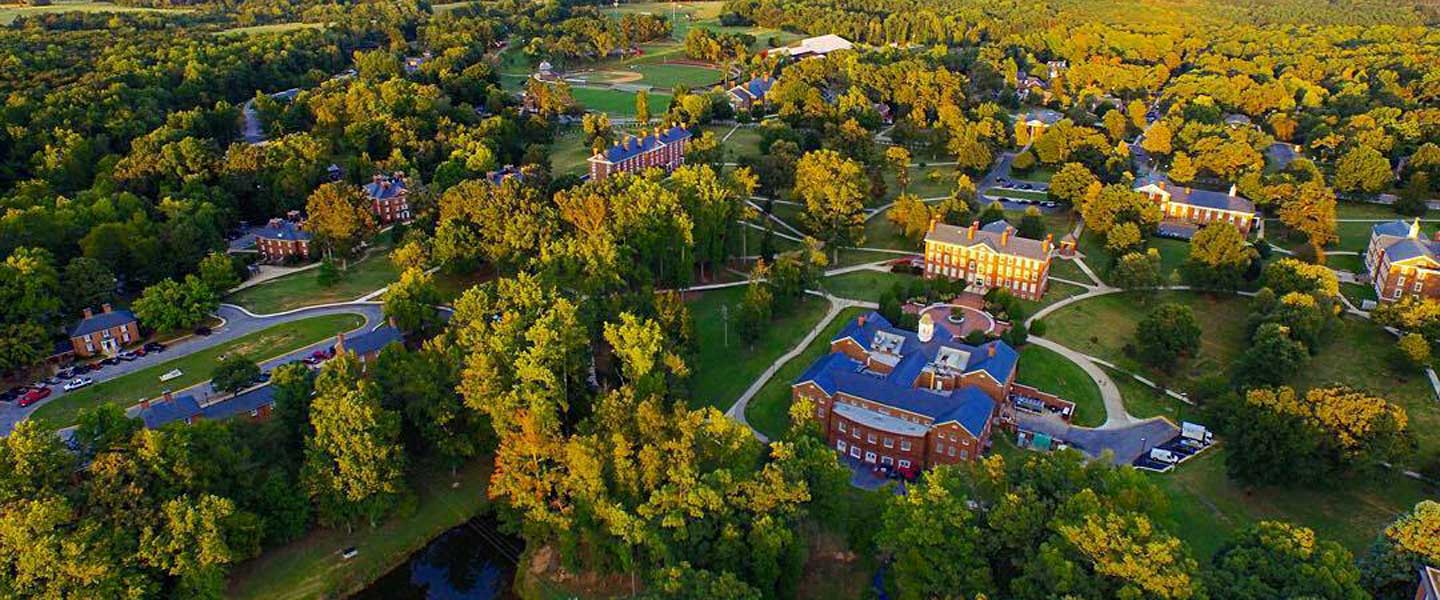 Aerial view of Hampden-Sydney College campus