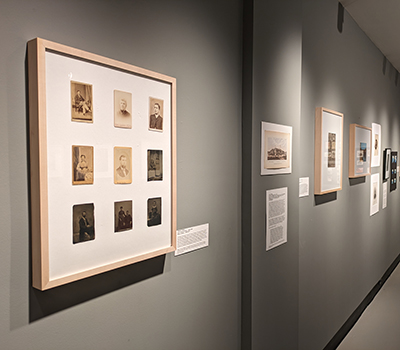 gallery filled with framed photographs