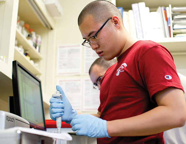 James Lau in the research lab