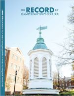 2023 Spring Record magazine cover - an architectural cupola standing in front of Pauley Science Center