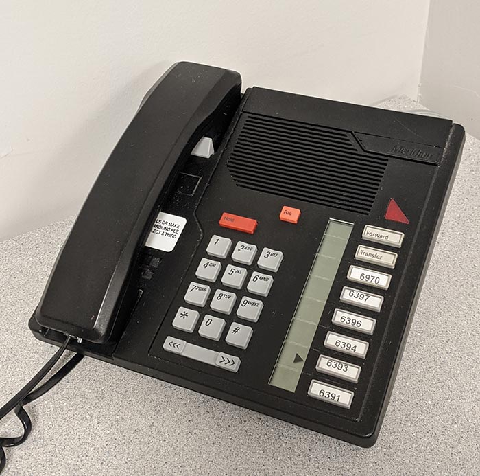 a black telephone
