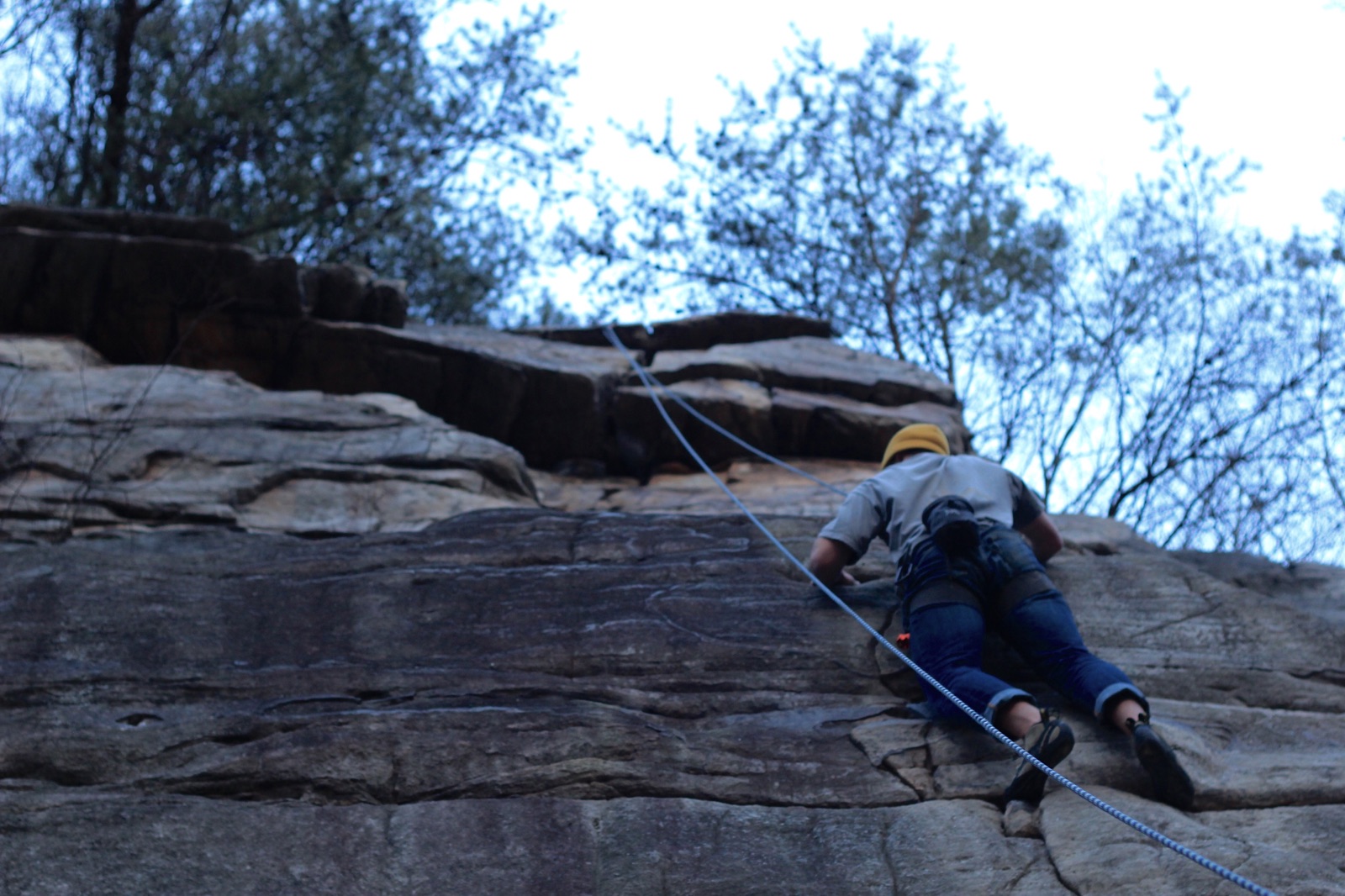 Connor Eads climbing in West Virginia