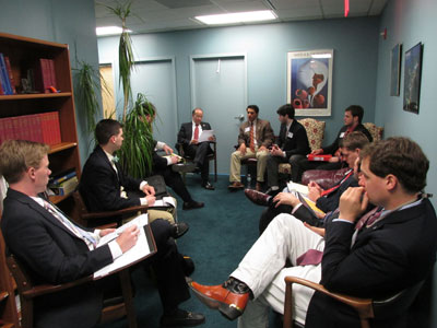 students in a committee meeting