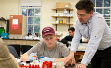 Dr. Wolyniak assisting a student