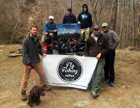 Fly Fishing Club after a stream pick up