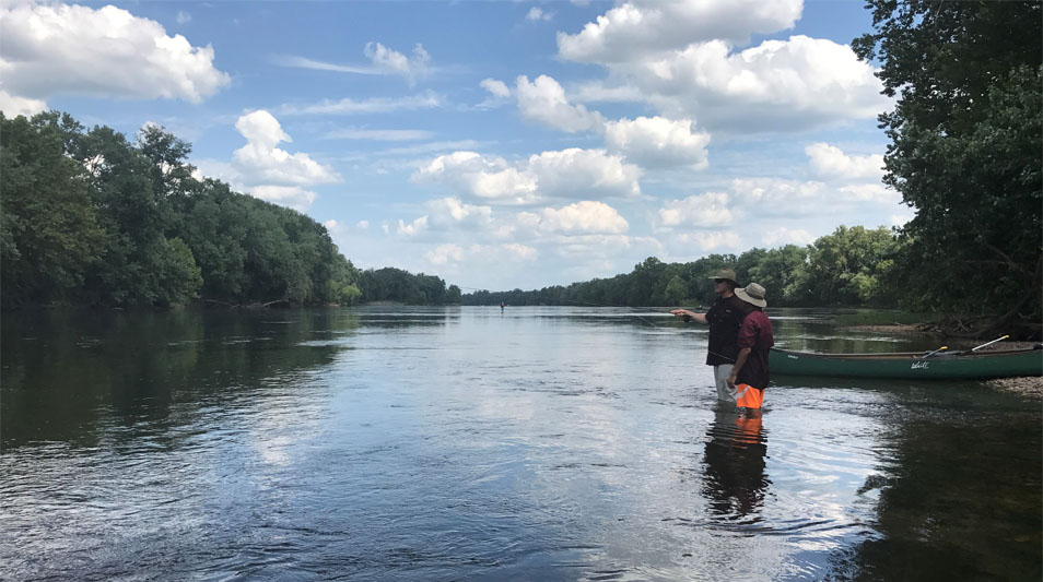 Fly-fishing on the river