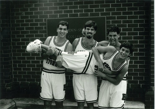 Four Hampden-Sydney basketball teammates