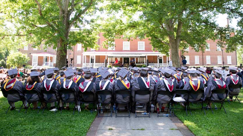 Students at Commencement 2017 at Hampden-Sydney College 