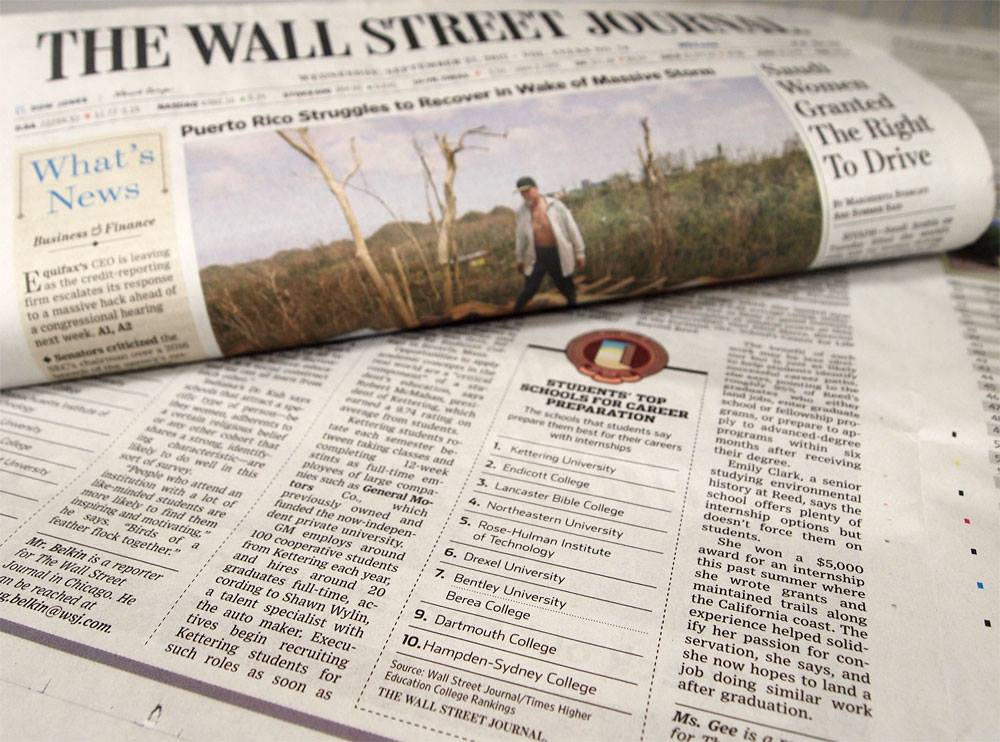 Wall Street Journal Career Prep article