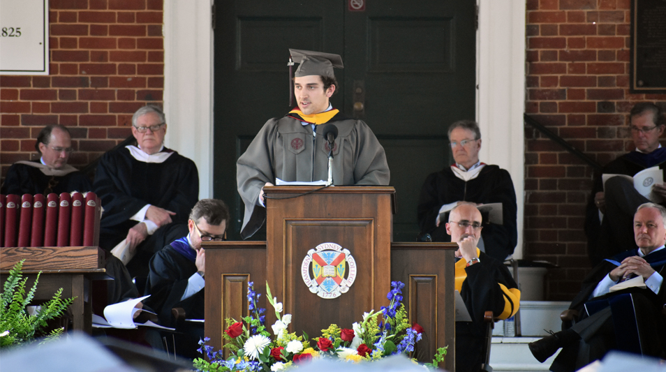 Hayden Dougherty ‘18 gives his valedictorian speech.