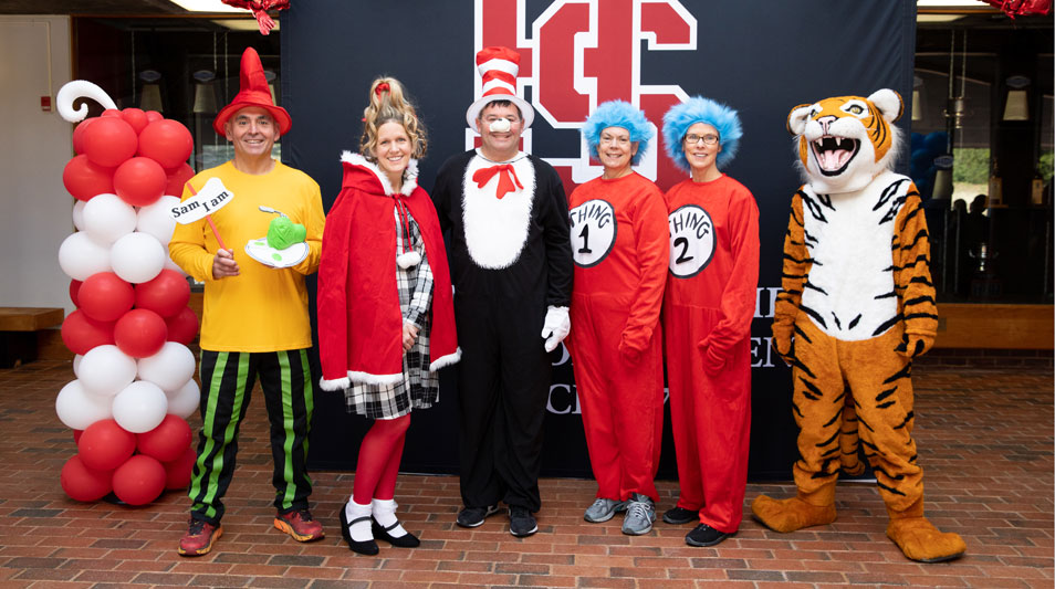 Hampden-Sydney College staff dressed up as Dr. Seuss characters