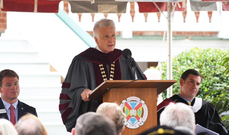 President Stimpert delivering his opening convocation speech