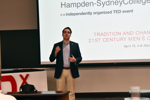 Hampden-Sydney student giving a presentation