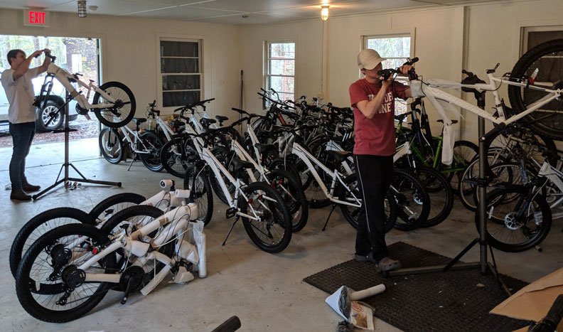 Students building new bikes to be donated to local school