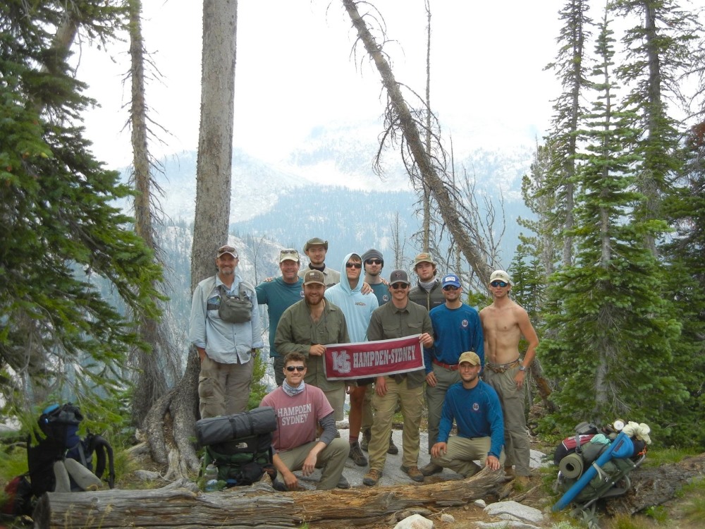 H-SC students post for a photo in the in the Sawtooth Range of the Idaho wilderness