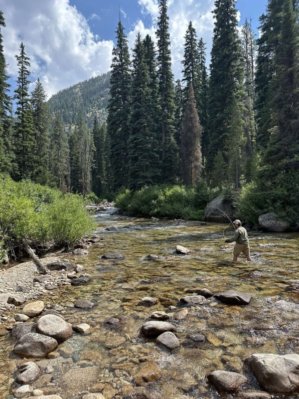 H-SC student fishing in the Sawtooth Range of the Idaho wilderness