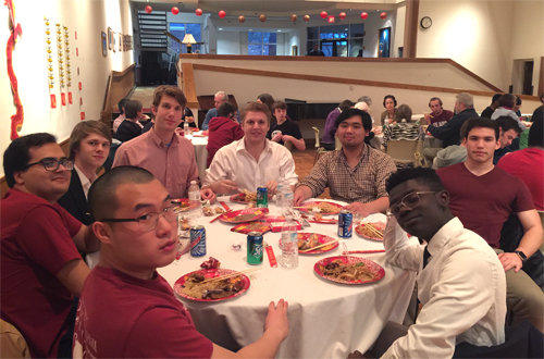 students celebrating chinese new year