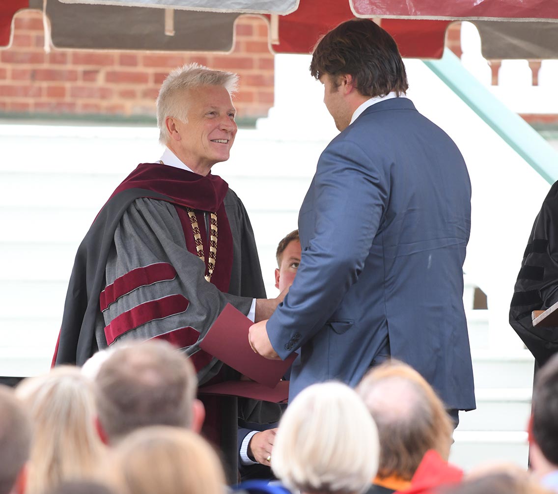 Tyler Howerton, accepting an award