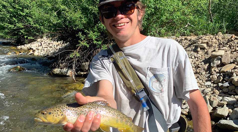 David King holding a Trout