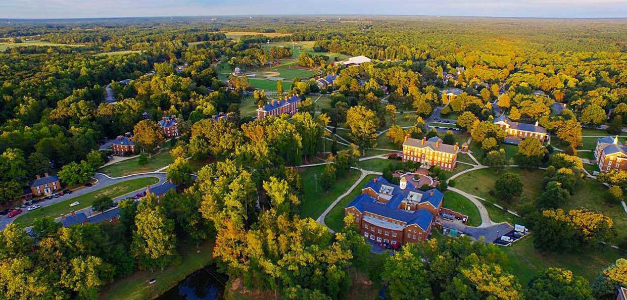 Aerial view of Hampden-Sydney College campus