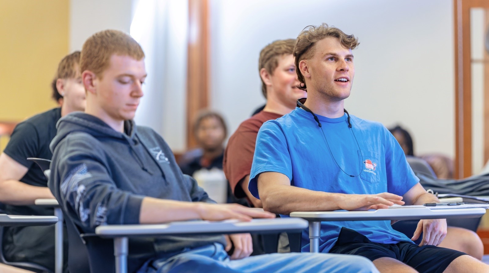 students listening intently in a class lecture