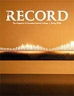 The Record magazine cover, featuring soundwaves represented by flames
