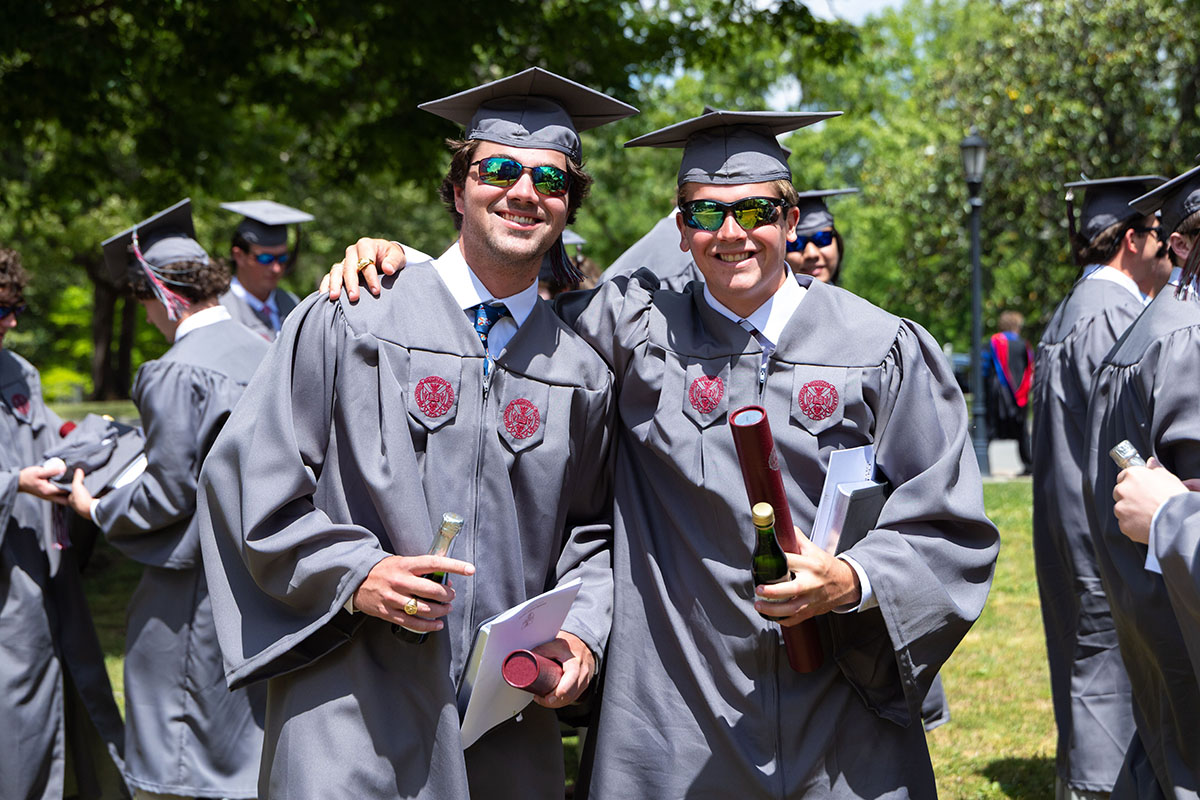 Class of 2026 classmates posing after the commencement ceremony