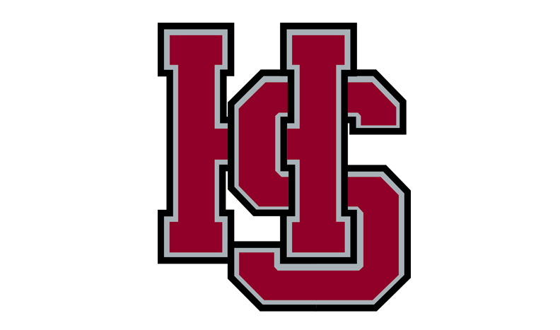 Hampden-Sydney athletics logo - garnet "H S" interlocked