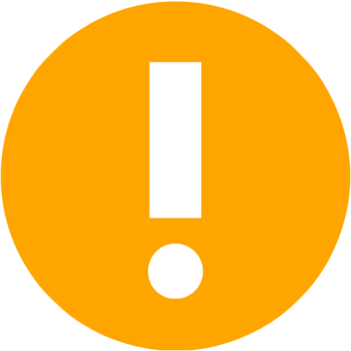 an orange alert circle with an exclamation point inside