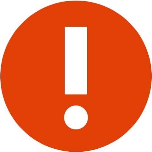a red alert circle with an exclamation point inside