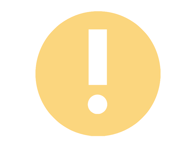 an orange alert circle with an exclamation point inside