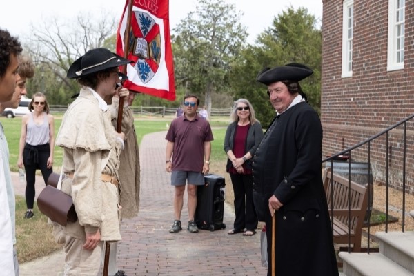 Students reenacting the March to Williamsburg during the recolutionary war