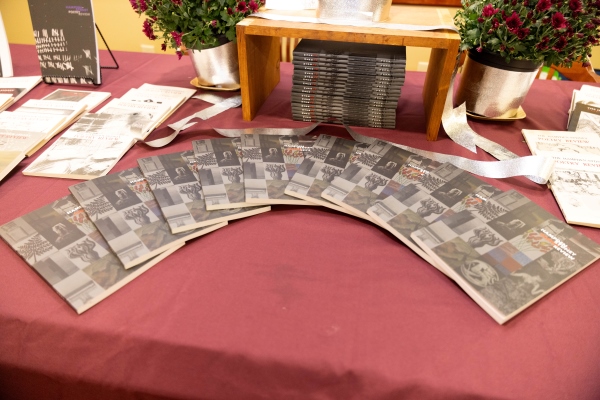 Close-up view of Hampden-Sydney Poetry Review magazines in a row