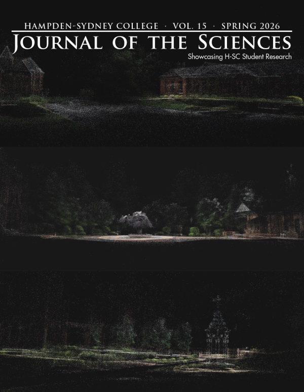 Journal of the Sciences cover - ghostly digital renderings of Hampden-Sydney landmarks