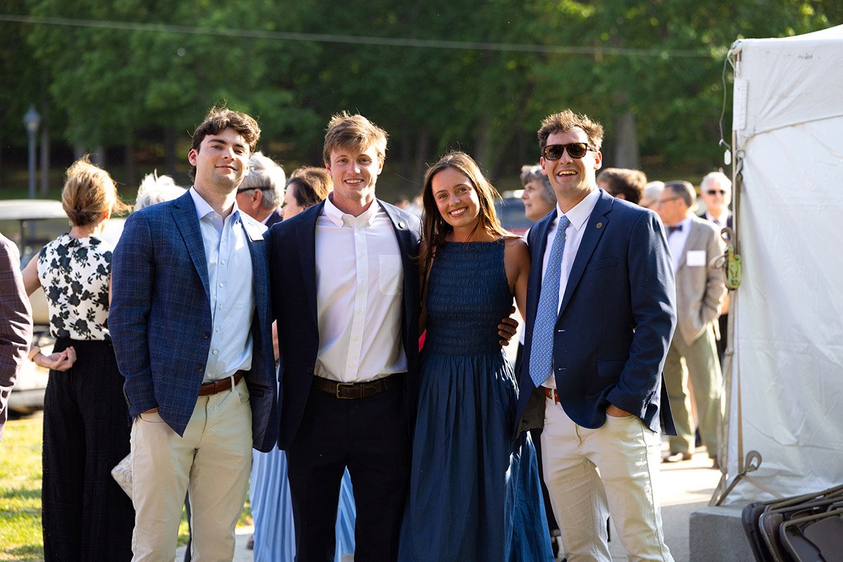 a group of friends gathered for the 250th celebration dinner at Hampden-Sydney College