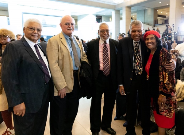 A crowd of people in attendance at the Barbara Rose Johns statue unveiling event at the state capitol