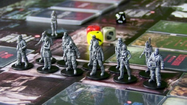 a close-up view of a line of toy soldiers