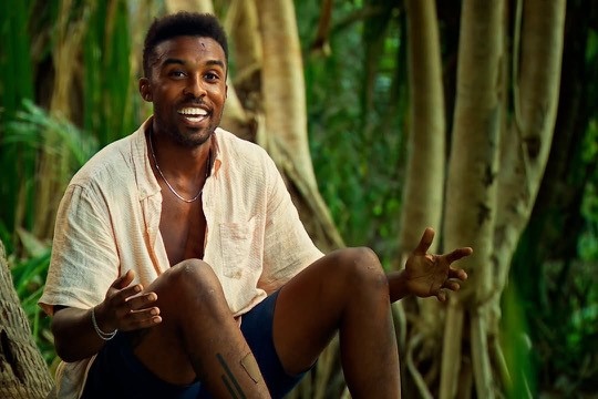 Kyle Fraser '16 on the set of Survivor