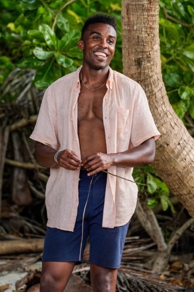 Kyle Fraser '16 on the set of Survivor