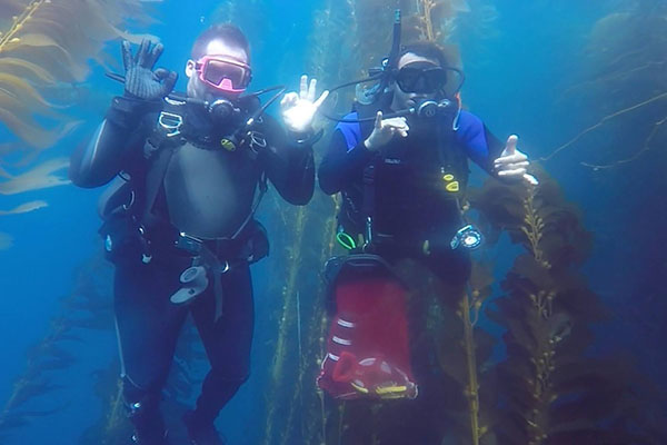 Nick DeProspero scuba diving in the sea