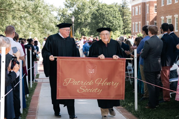 Jeff Jones ’75 processing at commencement