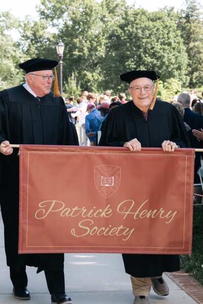 Jeff Jones ’75 processing at commencement