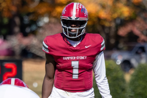 Carter Sido ’26 in football uniform on the field