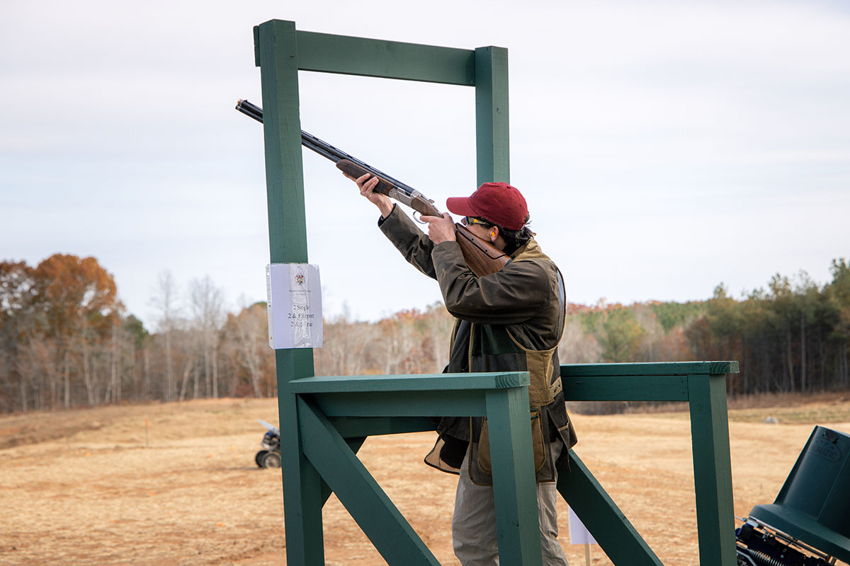 Student taking aim the new Shooting Sports Academy