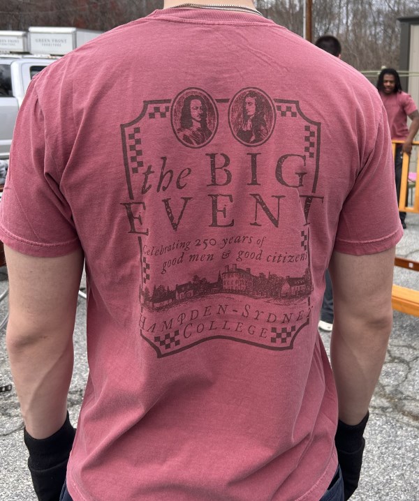 the Big Event logo on the back of a t-shirt