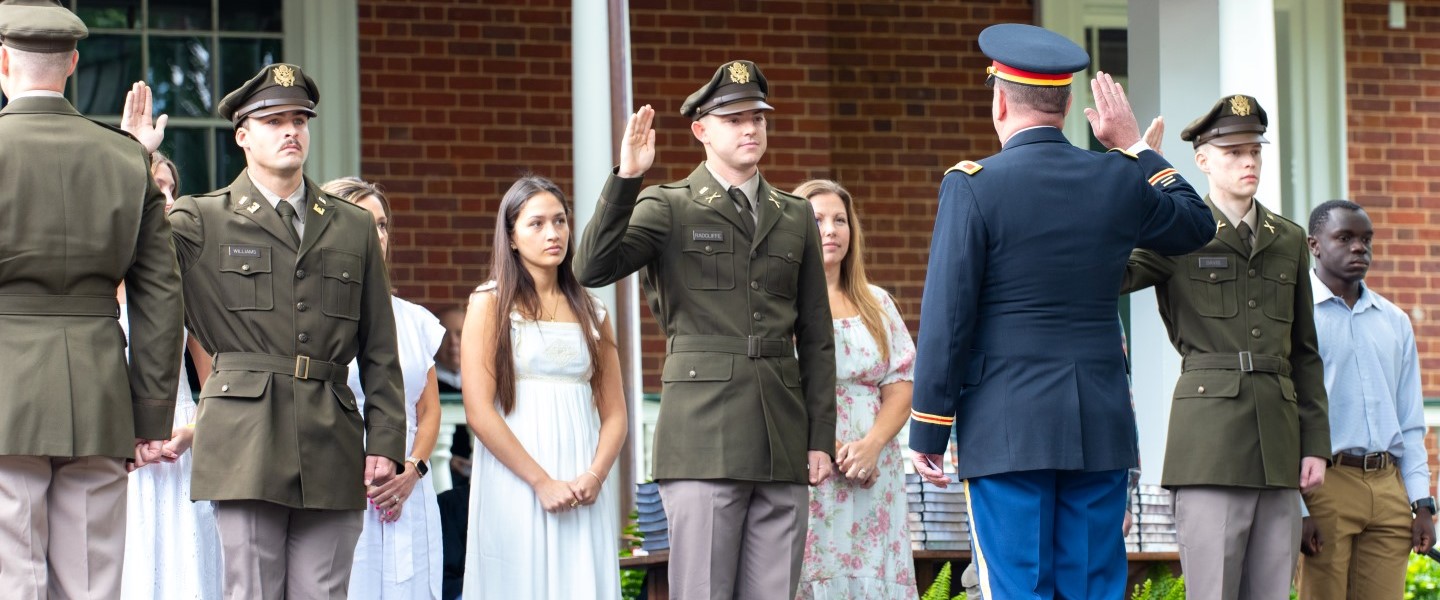 Hampden-Sydney ROTC commissioning salute at commencement