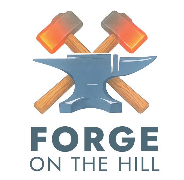 Icon representing an anvil and mallets