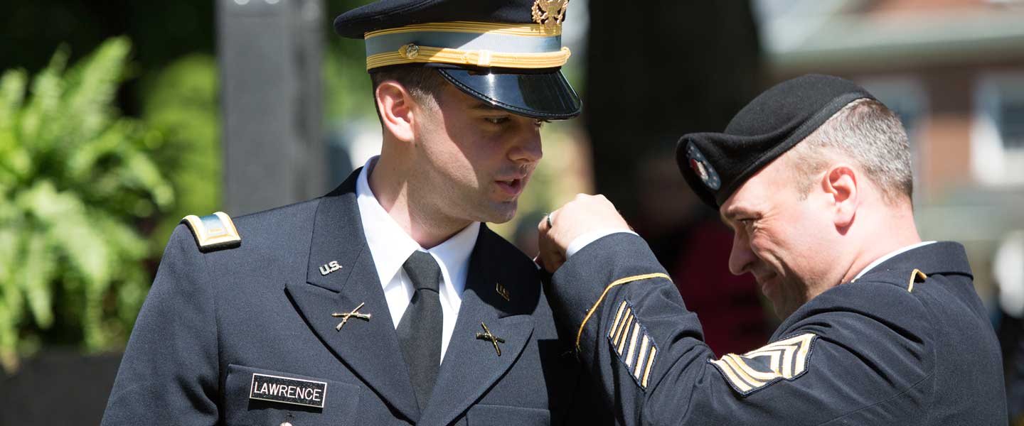 ROTC student at commencement at Hampden-Sydney College