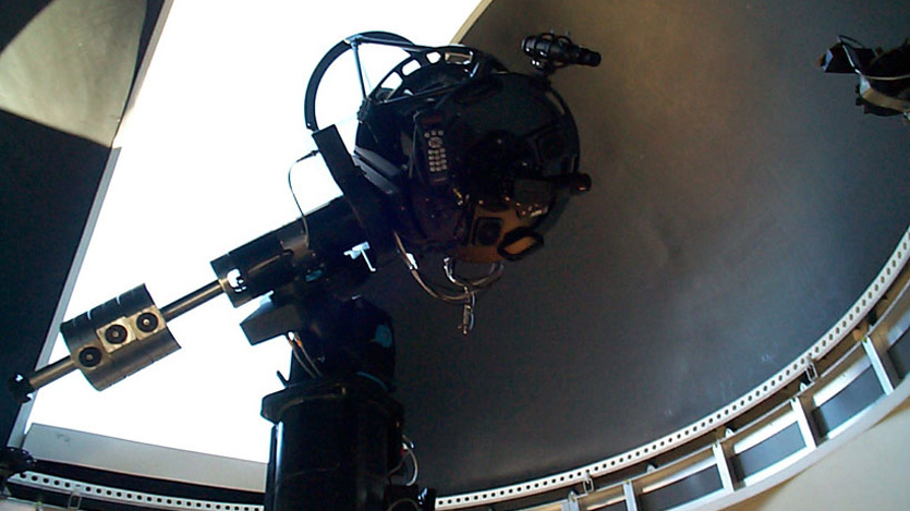 17" Planewave telescope on its pillar mount inside the observatory at H-SC